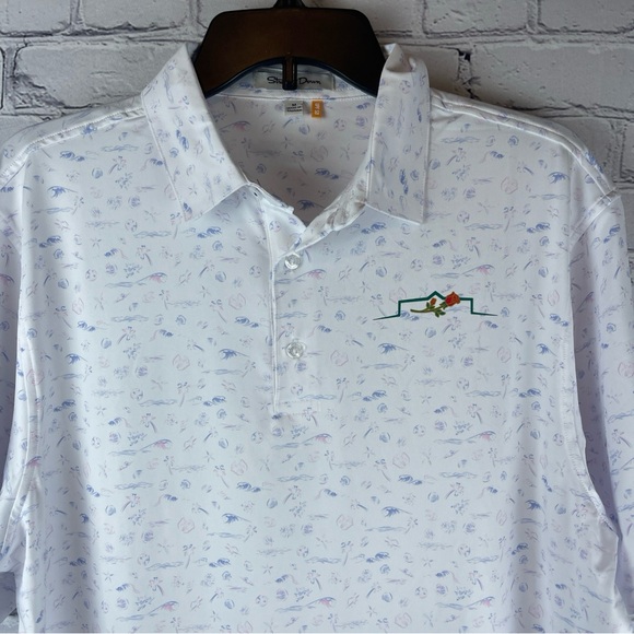 Straight Down Shirt Men’s Medium Short Sleeve Golf Polo‎ Floral AOP Hawaiian - Picture 3 of 10